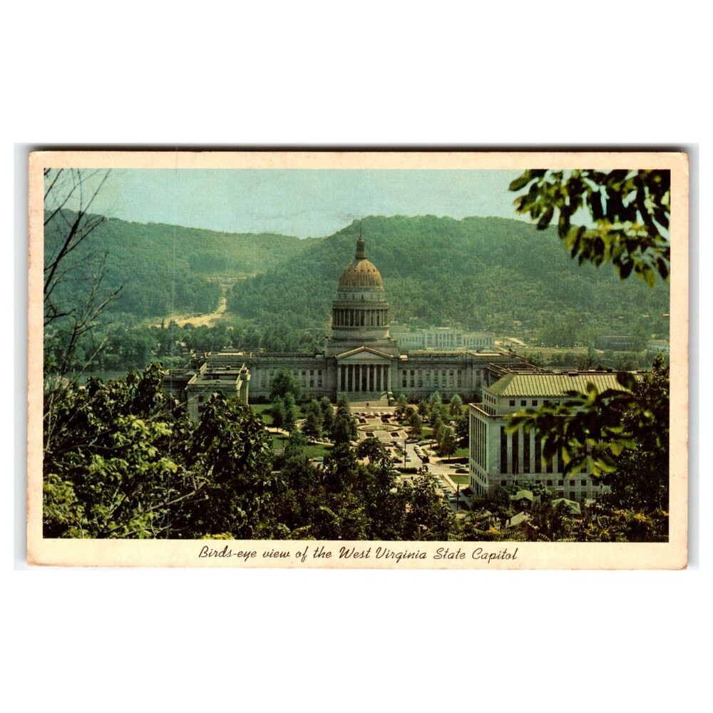 1965 Charleston WV West Virginia State Capitol Building Postcard Chrome